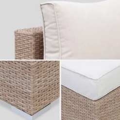 sweeek Salotto da giardino angolare in resina intrecciata, 5 posti