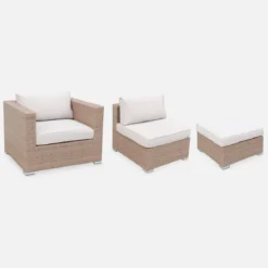 Salotto da giardino angolare in resina intrecciata, 12-14 posti