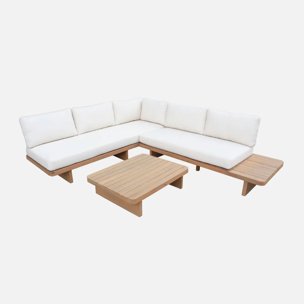 sweeek Salotto da giardino angolare in legno di acacia, 5 posti