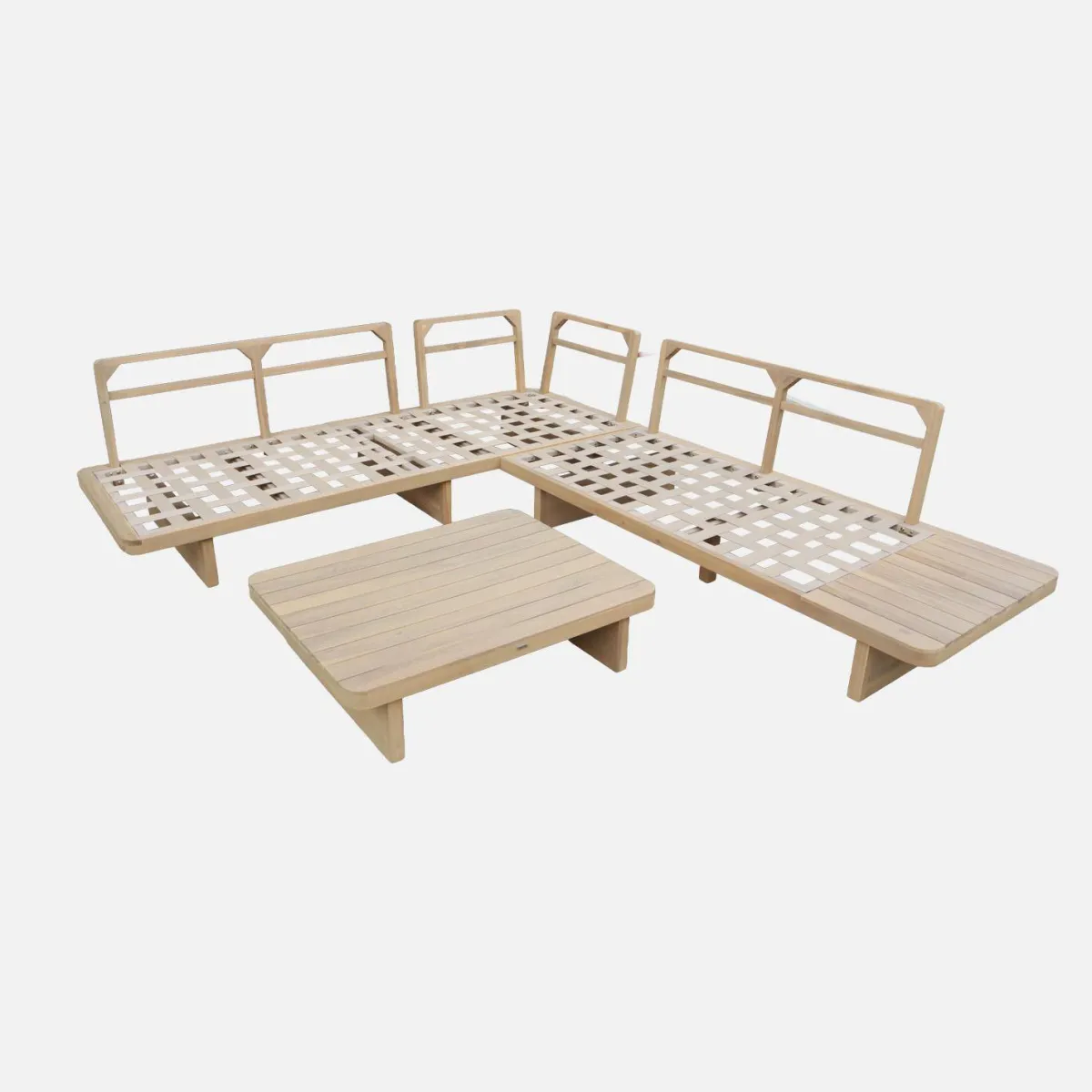 sweeek Salotto da giardino angolare in legno di acacia, 5 posti