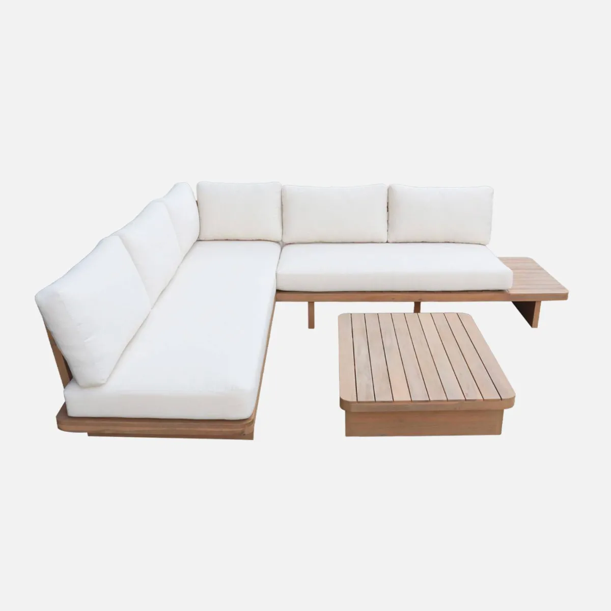 sweeek Salotto da giardino angolare in legno di acacia, 7 posti