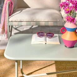 sweeek Salotto da giardino con tavolo in metallo, 4 posti