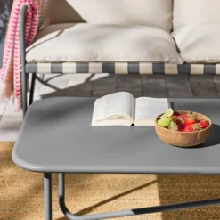 sweeek Salotto da giardino con tavolo in metallo, 4 posti