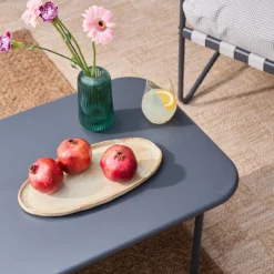 sweeek Salotto da giardino con tavolo in metallo, 4 posti