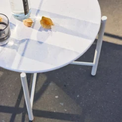 sweeek Salotto da giardino con tavolo rotondo in acciaio, 2 posti