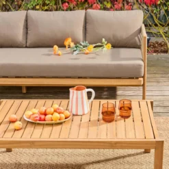 sweeek Salotto da giardino in acacia e corde, 5 posti