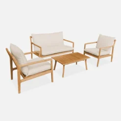 sweeek Salotto da giardino in acacia, 4 posti