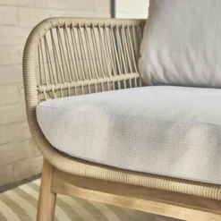 sweeek Salotto da giardino in acacia con corda, 5 posti