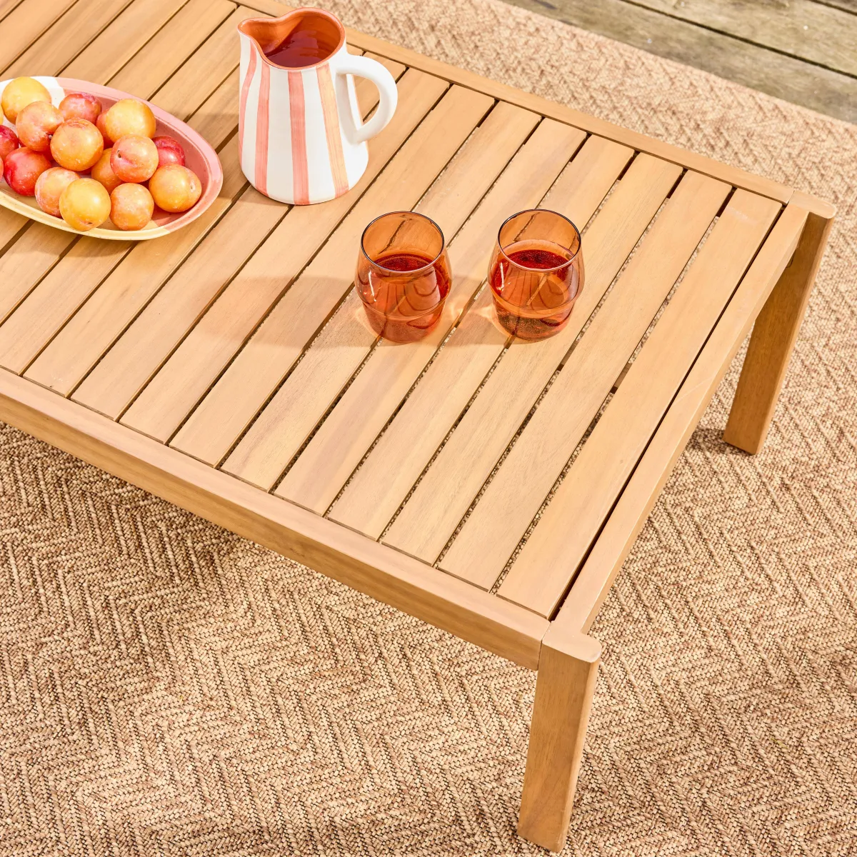 sweeek Salotto da giardino in acacia e corde, 5 posti