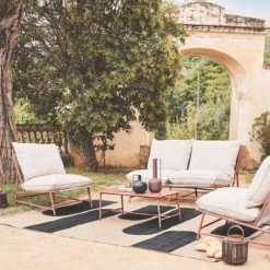 sweeek Salotto da giardino in acciaio e textilene, 4 posti