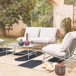 sweeek Salotto da giardino in acciaio e textilene, 4 posti