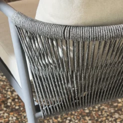 sweeek Salotto da giardino in alluminio e corde, 4 posti