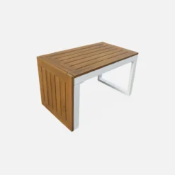 sweeek Salotto da giardino in alluminio e acacia, 4 posti