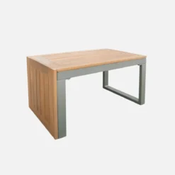 sweeek Salotto da giardino in alluminio e acacia, 4 posti
