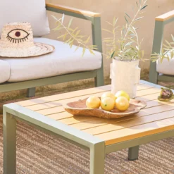 sweeek Salotto da giardino in alluminio e polipropilene, 4 posti