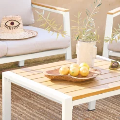 sweeek Salotto da giardino in alluminio e polipropilene, 4 posti