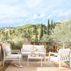 sweeek Salotto da giardino in alluminio e polipropilene, 4 posti
