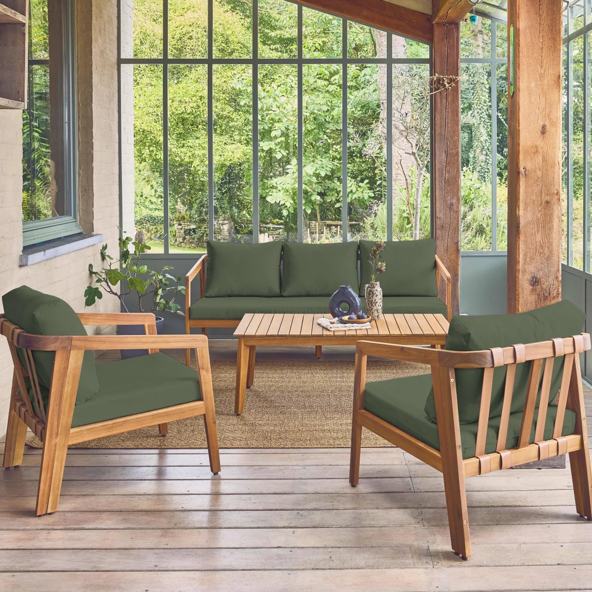 sweeek Salotto da giardino in legno di acacia, 5 posti
