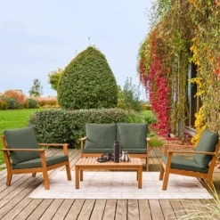 sweeek Salotto da giardino in legno di acacia, 4 posti