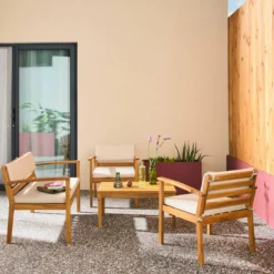 sweeek Salotto da giardino in legno di acacia, 4 posti