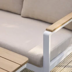sweeek Salotto da giardino in legno di acacia e alluminio, 8 posti