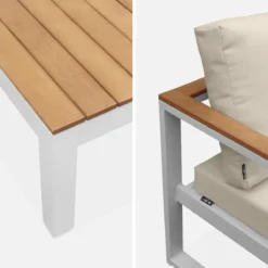 sweeek Salotto da giardino in legno di eucalipto e alluminio, 5 posti