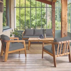 sweeek Salotto da giardino in legno di acacia, 5 posti