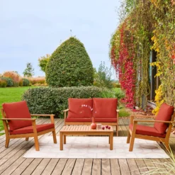 sweeek Salotto da giardino in legno di acacia, 4 posti