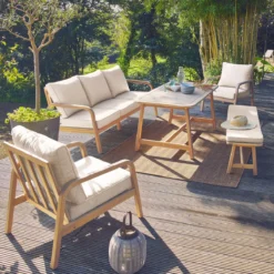 sweeek Salotto da giardino in legno di acacia, 7 posti