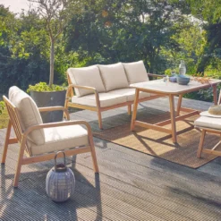 sweeek Salotto da giardino in legno di acacia, 7 posti