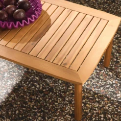 sweeek Salotto da giardino in legno di acacia e tessuto beige, 4 posti