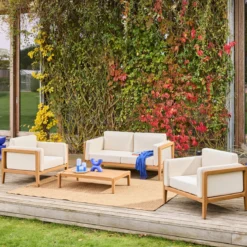 sweeek Salotto da giardino in legno di acacia, 4 posti