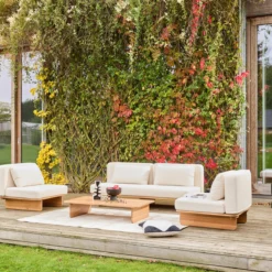 sweeek Salotto da giardino in legno di acacia, 4 posti