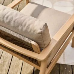 sweeek Salotto da giardino in legno di acacia e corde, 4 posti