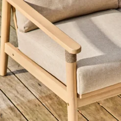 sweeek Salotto da giardino in legno di acacia e corde, 4 posti