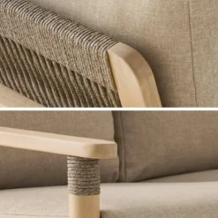 sweeek Salotto da giardino in legno di acacia e corde, 4 posti