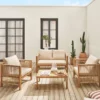 sweeek Salotto da giardino in legno e corda, 4 posti