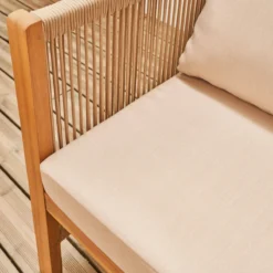 sweeek Salotto da giardino in legno e corda, 4 posti