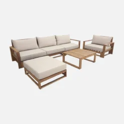 sweeek Salotto da giardino in legno, 5 posti
