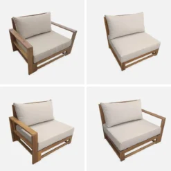 sweeek Salotto da giardino in legno, 5 posti