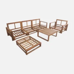 sweeek Salotto da giardino in legno, 5 posti