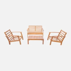 sweeek Salotto da giardino in legno, 4 posti