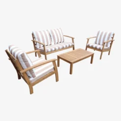 sweeek Salotto da giardino in legno, 4 posti