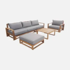 sweeek Salotto da giardino in legno, 5 posti
