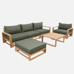 sweeek Salotto da giardino in legno, 5 posti