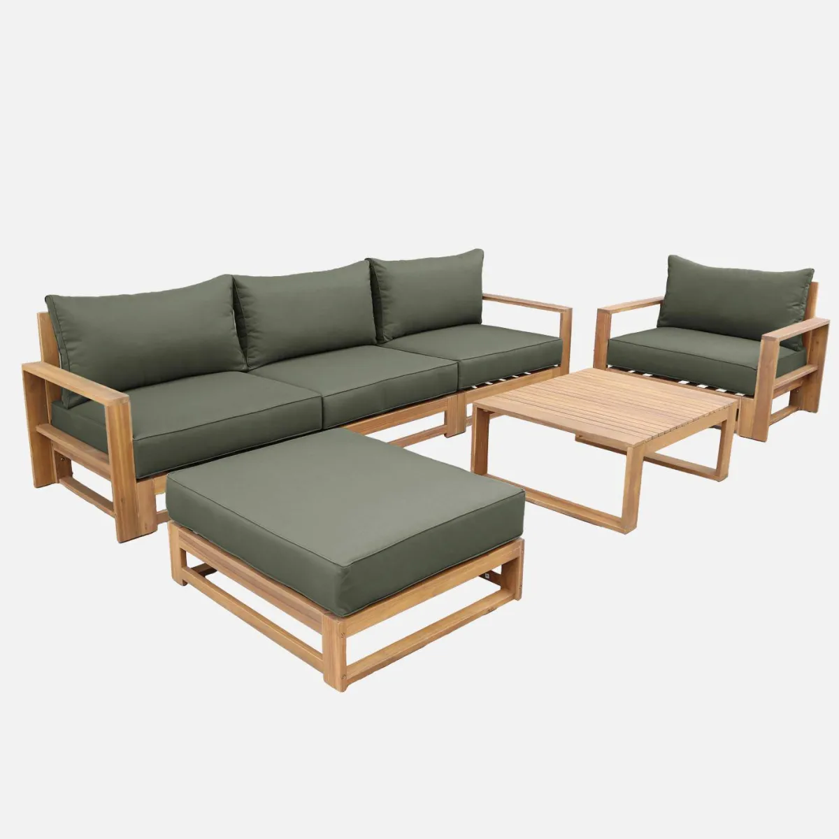 sweeek Salotto da giardino in legno, 5 posti