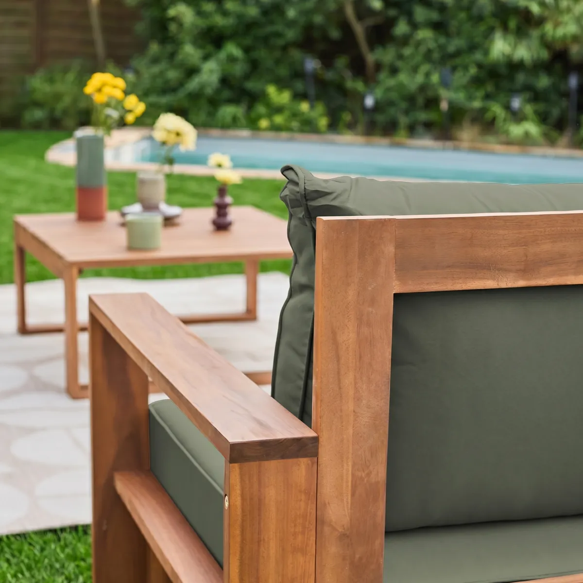 sweeek Salotto da giardino in legno, 5 posti