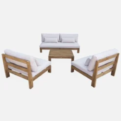 sweeek Salotto da giardino in legno, 5 posti