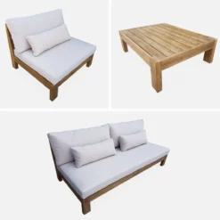sweeek Salotto da giardino in legno, 5 posti