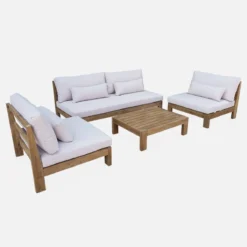 sweeek Salotto da giardino in legno, 5 posti